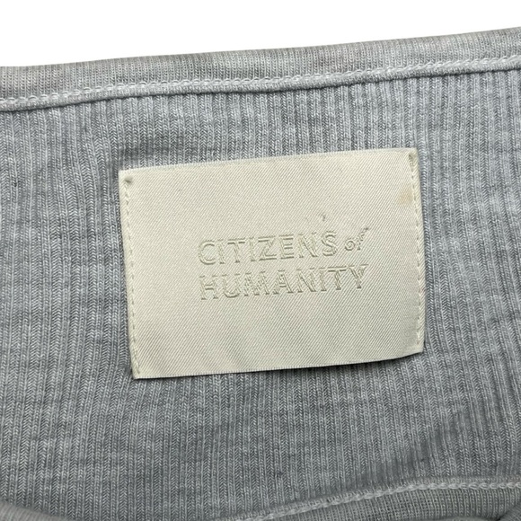 Citizens of Humanity Dasha Bodysuit Gray Rib Knit Cut Out Long Sleeve Size Small - Picture 7 of 11